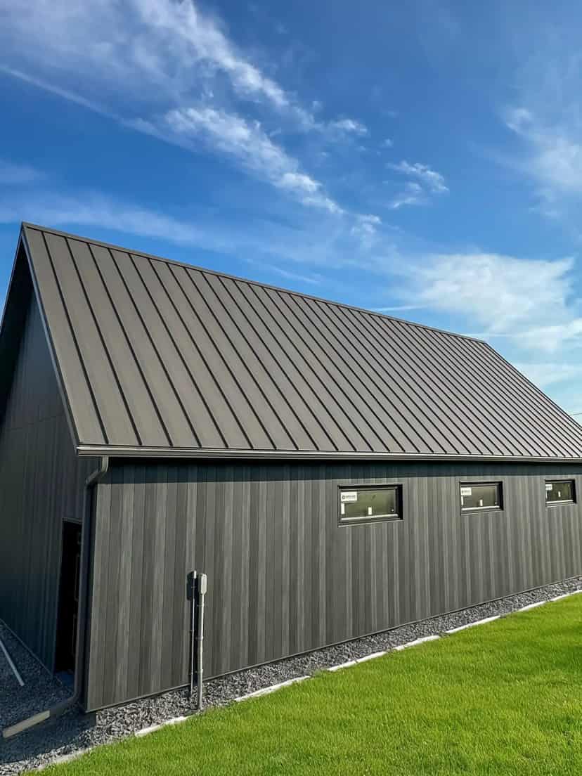 Standing seam metal roof installation